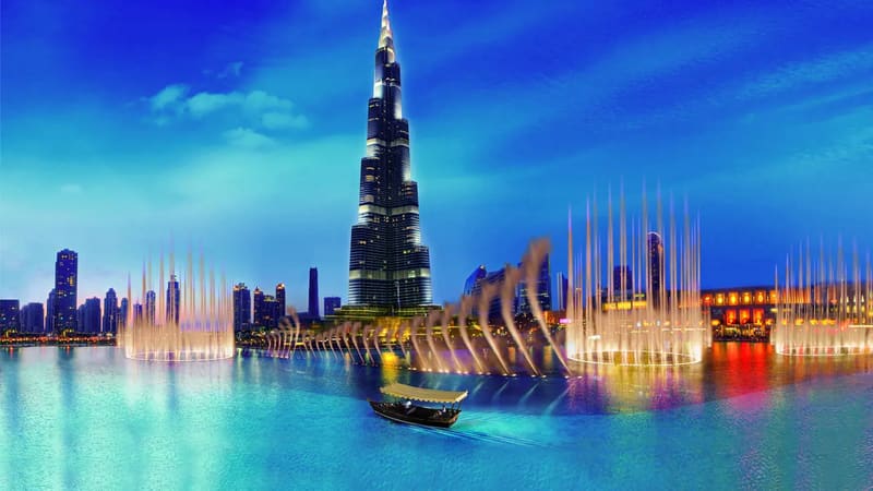 Прогулка на абре у фонтана Дубай Молла — Burj Lake, Дубай Молл
